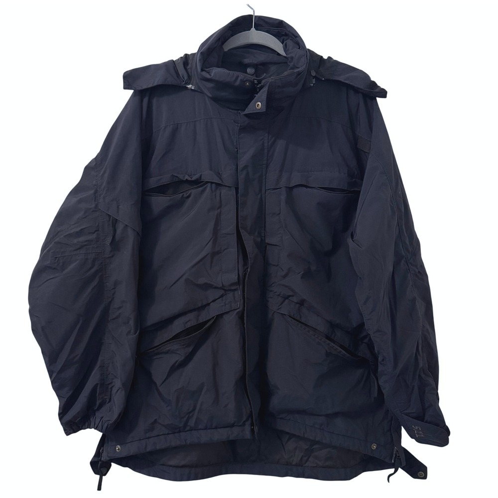 5.11 Tactical Series Mens L Black Hooded Jacket Police Law Enforcement Utility